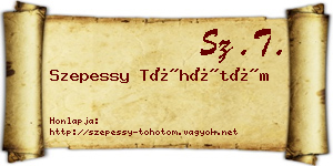 Szepessy Töhötöm névjegykártya